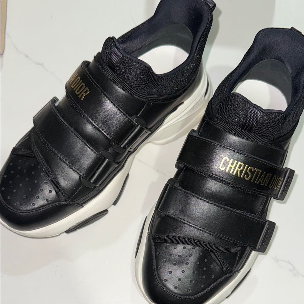 Dior Black Sneakers with Gold Accents